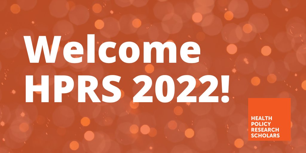HPRS Cohort 2022 has arrived!🚀The new cohort of 40 scholars is joining a national network of changemakers from a variety of sectors, professions, and disciplines. Want to learn more about what makes Cohort 2022 unique? Check-in with us throughout the day! healthpolicyresearch-scholars.org/meet-cohort-20…