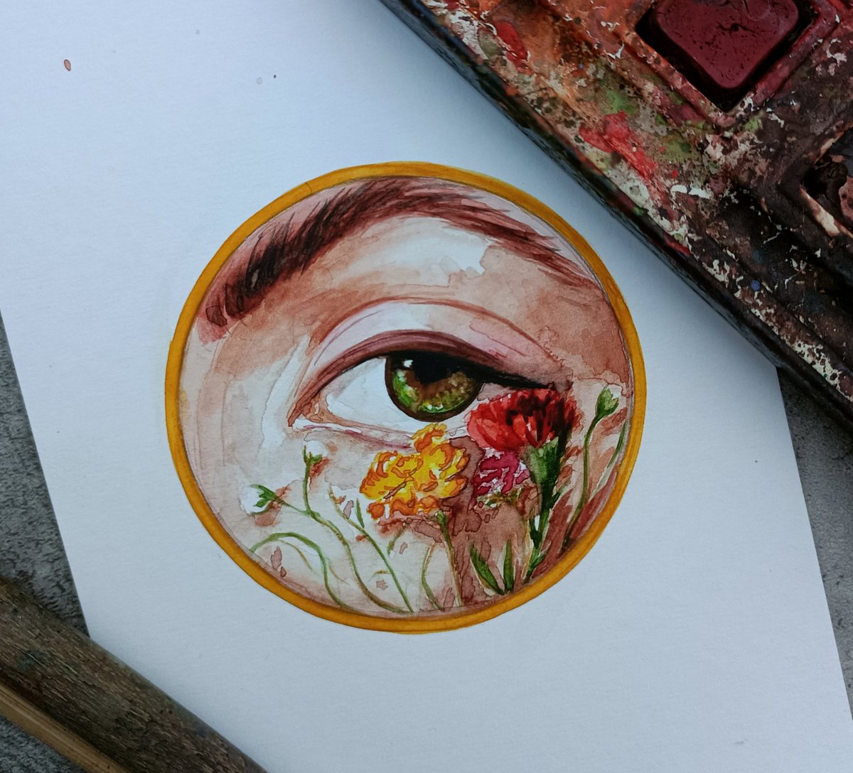 varshasharma99's tweet photo. Eyes...mini painting #Watercolourpainting #art #Artist #ArtistOnTwitter #Watercolor #thursdaymorning #thursdayvibes #naturelovers #artistvarshasharma https://t.co/1KDe5R8vwd