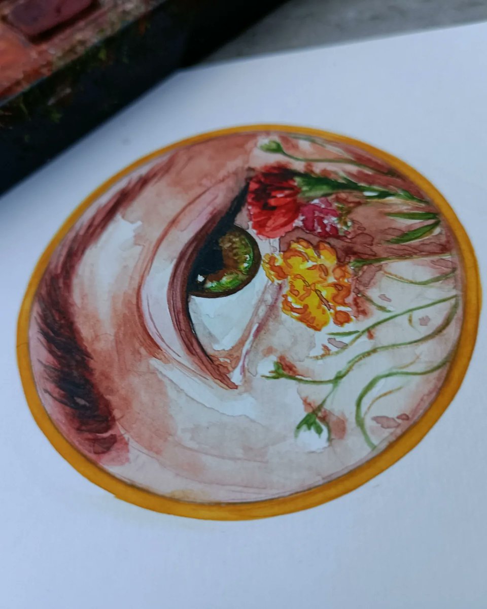 varshasharma99's tweet photo. Eyes...mini painting #Watercolourpainting #art #Artist #ArtistOnTwitter #Watercolor #thursdaymorning #thursdayvibes #naturelovers #artistvarshasharma https://t.co/1KDe5R8vwd