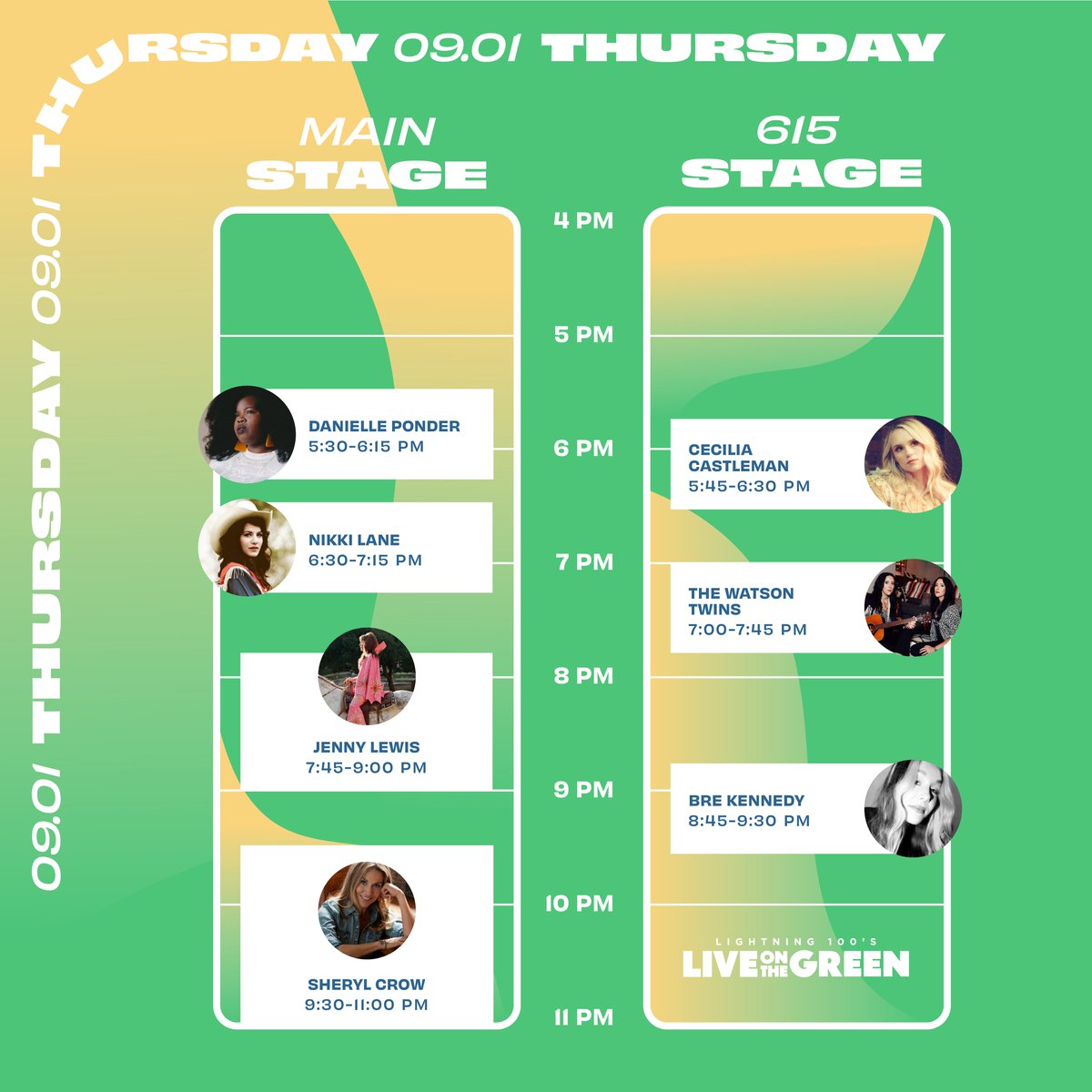 Today is the day! <a href="/Lightning100/">Lightning 100</a>'s Live On The Green is back with a STACKED lineup. Gates open at 5.  See you on the green! #LOTG22