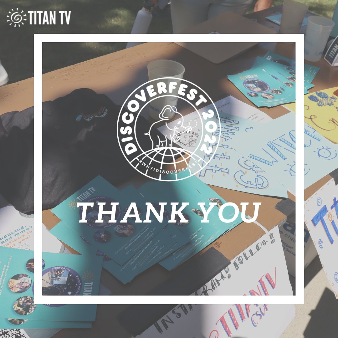 TitanTVCSUF's tweet photo. Discoverfest was a success!
Thank you for coming down.. We are so grateful for you all!
#titantv #titanuniverse #titanradio #ttv #csuf #fullerton #university #students #discover #fest #discoverfest #event #anchors #broadcast #filming https://t.co/MYjYsysXjJ