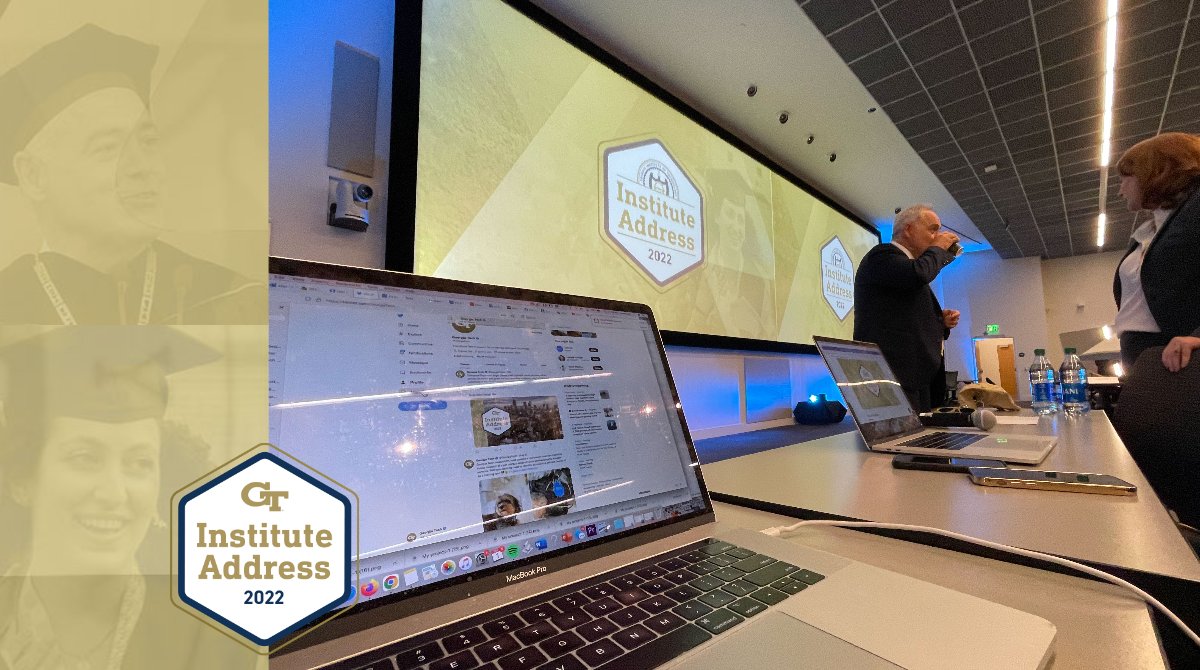 GeorgiaTech's tweet photo. The 2022 #InstituteAddress is about to begin.
You can follow along live here: https://t.co/M0TrpcDO8s https://t.co/SieT6qb41w