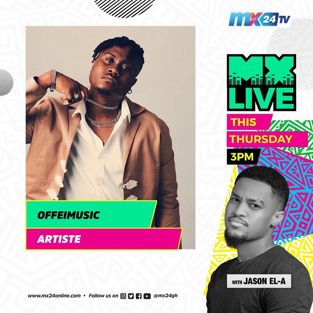 CruxGlobal's tweet photo. Join @OffeiMusic & @haevenofficial_ on the “MX Live” segment right now on @mx24gh.
Hosted by @JASONEL_A.
#cruxagency #cruxglobal #music #mxlive #offei #haeven #television #mx24tv https://t.co/DF7Hc1NfRW