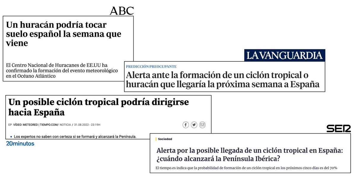 🧵 Probablement ja heu llegit alguna notícia que afirma que un huracà podria arribar a la península Ibèrica la setmana vinent... i vinc a posar una mica de llum a la foscor amb un mini-fil.