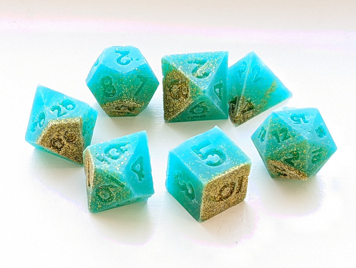 SQUISHIES!!!! I love the way these came out.

Do you need dinner squishy dice in your life?

#handmadedice #dnd #ttrpg