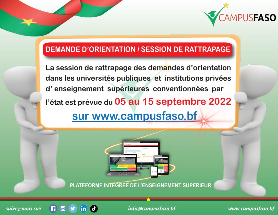 campusfaso's tweet photo. Allons  pour  la session de rattrapage des demandes d’orientation sur https://t.co/pgJrQCRwJJ https://t.co/OWnUC0n0Dw