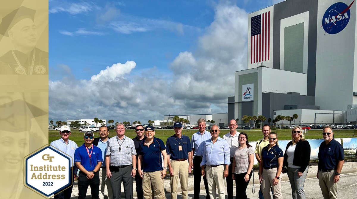 GeorgiaTech's tweet photo. Earlier this year we were invited to Cape Canaveralβs Shuttle Landing Facility and were welcomed by a group of proud Georgia Tech alumni who work at @NASA, including leaders on the Artemis 1 launch.ππ#InstituteAddress https://t.co/2VHC3HtQVD