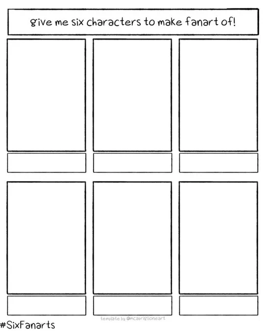 Give me six characters to doodle
Comments below, reference preferred 