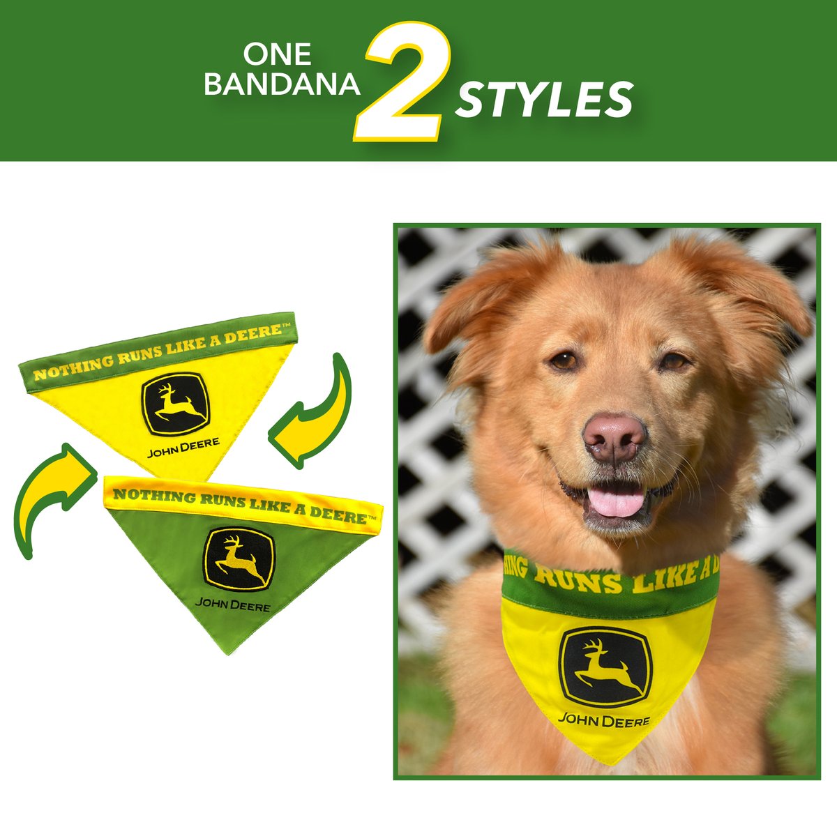 PetsFirstCompa1's tweet photo. The #JohnDeere #Reversible #Bandana for #dogs & #cats is now available on #Amazon in 2 sizes:
https://t.co/Svwn9P6XV9
Is your #Pet #cute? With the #PetsFirst #PetBandana you can #Spice things up!
#thursdaymorning #thursdayvibes #ThursdayThoughts #ThursdayMotivation #Trending #fun https://t.co/GAX3YNYSE2