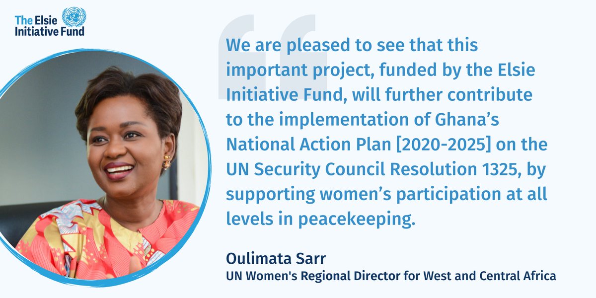 ElsieFund's tweet photo. UN Women commends #Ghana’s efforts in advancing #GendeEquality.

The @GhArmedForces project will support Ghana Armed Forces to address barriers to women’s participation &amp; enable more women to be recruited and trained to deploy as peacekeepers.

🔗https://t.co/LbRi9HiyPs https://t.co/YPuBoL7Zy1