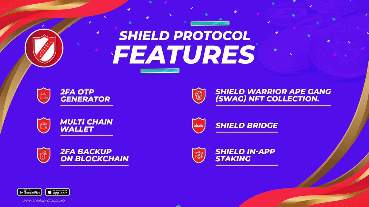 Shield Protocol - The Multi utility app with awesome features. 

Download:- shieldprotocol.org/mobileapp.php

$shield #shieldprotocol #2FA #wallet #backup #bridge #staking #nft