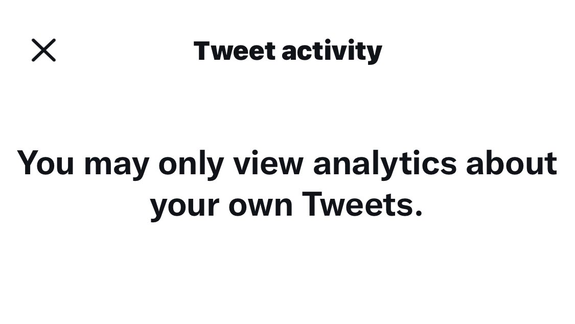 IScottDavenport's tweet photo. Hello @TwitterSupport,
For the last 3 days, I can’t read my analytics at all. Whenever I click on my tweet activity, I get this message:
“You may only view analytics about your own Tweets.”
Please help correct this issue.
#TweetAnalytics #MyTweetAnalytics #Tweets https://t.co/l8YjE2zbFS