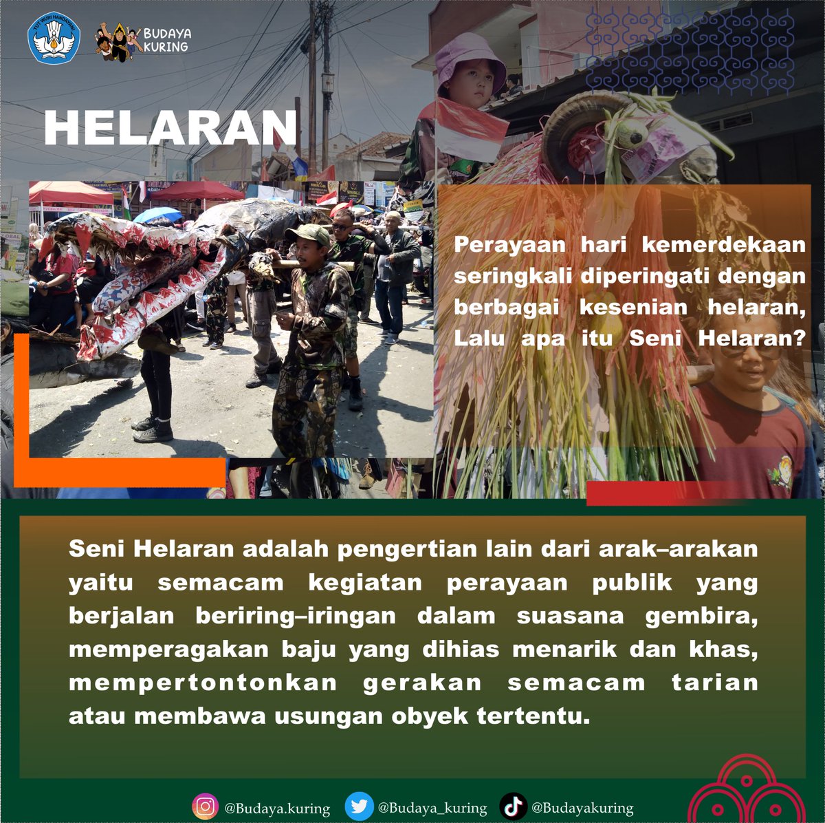 budaya_kuring's tweet photo. Sampurasun baraya 😊
Dibulan agustus kemarin banyak sekali perayaan memperingati hari kemerdekaan disetiap kampung atau lembur ya, antara lain yang kangmin bagikan digambar.

Kalau bagi baraya perayaan kemerdekaan apasih yang paling seru ? Share dikolom komentar ya 🙌 https://t.co/gsiARRjZDp