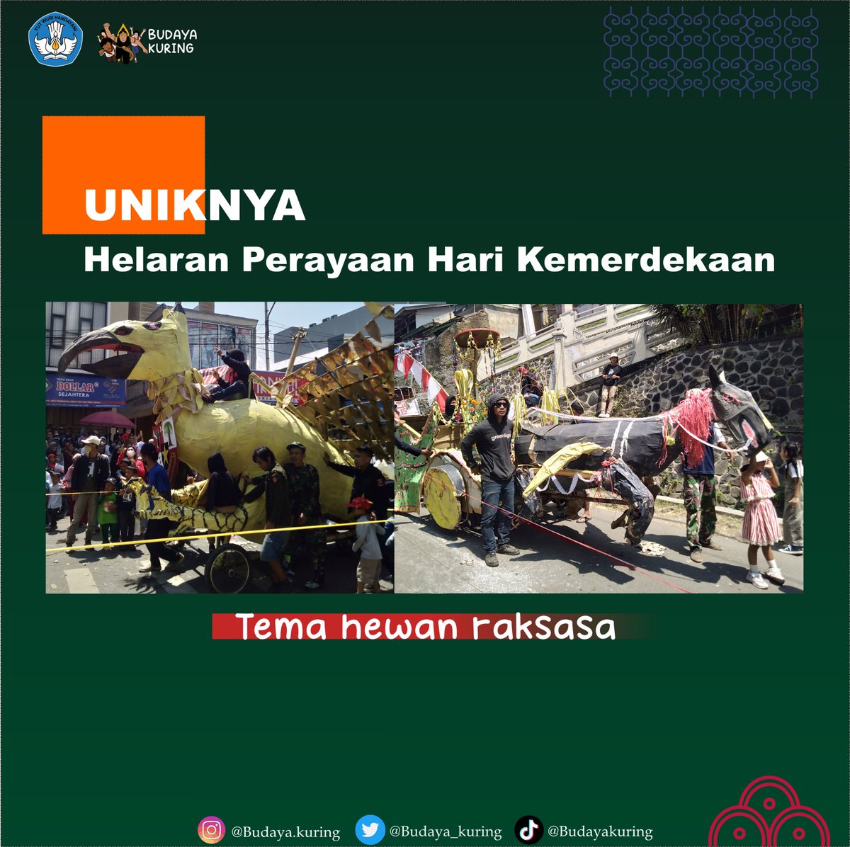 budaya_kuring's tweet photo. Sampurasun baraya 😊
Dibulan agustus kemarin banyak sekali perayaan memperingati hari kemerdekaan disetiap kampung atau lembur ya, antara lain yang kangmin bagikan digambar.

Kalau bagi baraya perayaan kemerdekaan apasih yang paling seru ? Share dikolom komentar ya 🙌 https://t.co/gsiARRjZDp