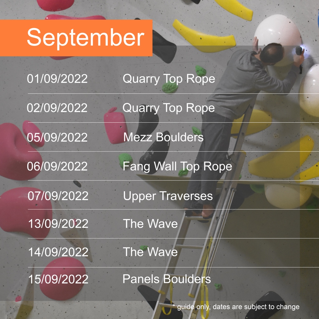 A new month, a new set of climbs ready for you to get into from our Routesetting team, including some spicy training opportunities from a two-day Wave set.