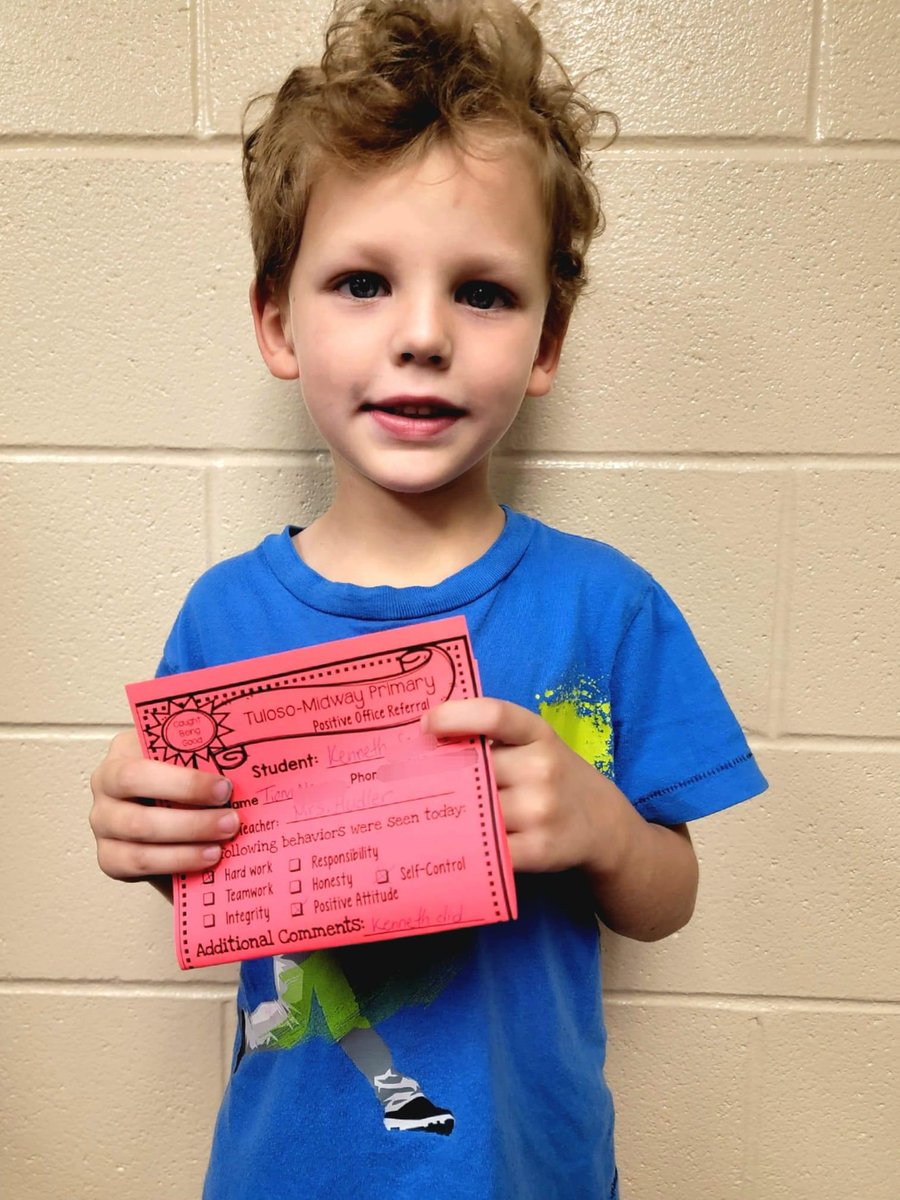 Who's awesome? You are!

🎉Congratulations to Kenneth! He got a Positive Office Referral for his positive attitue and hard work!  TM Primary is proud to have you! 🎉
