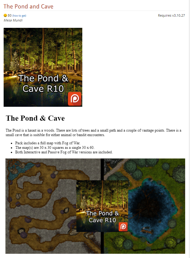 d20pro's tweet photo. The Pond and Cave is now live on the marketplace for everyone  https://t.co/YIoCsa5slV  #Map #dnd #pathfinder #vtt #gaming https://t.co/vrbWWZLfXG