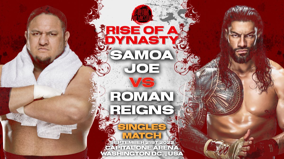 FORTUNEPW's tweet photo. As Good Ol’ JR would say, we got a slobberknocker here.
@FearTheClutch and @RebelTheRest will meet in the middle of the ring, with both men aiming to assert their dominance in FPW!
Will Joe end The Tribal Chief, or can Roman smash Joe for good?
#FortuneROAD #RoadToADynasty https://t.co/ALPXZZM3WY