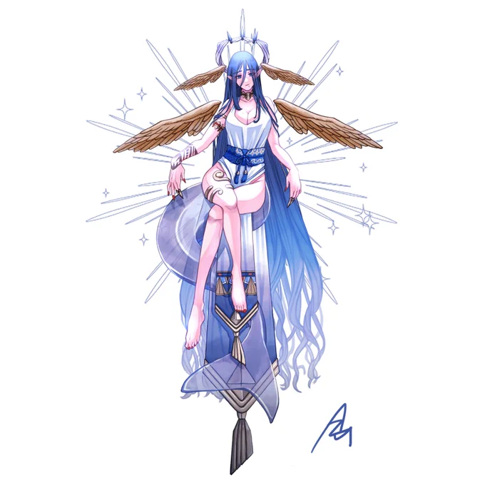 ホオジロザメの天使様#イラスト #ART_RT  #創作イラ #イラスト好きな人と繋がりたい #うちの子 #絵柄が好みって人にフォローされたい 