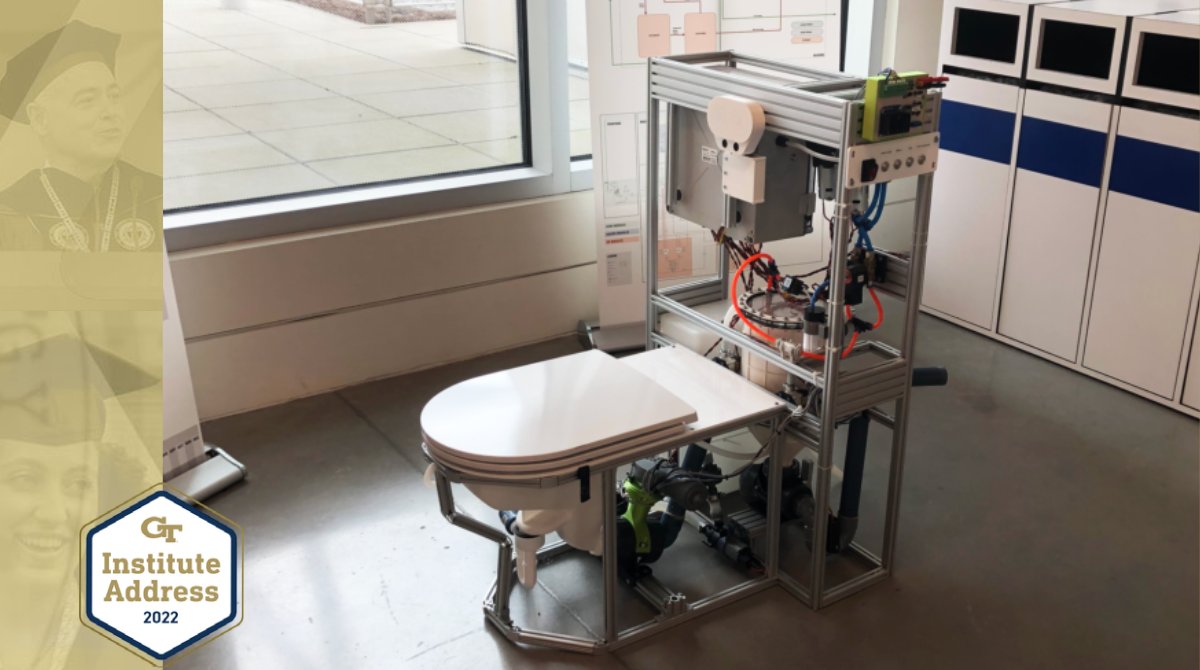 GeorgiaTech's tweet photo. Georgia Tech professor Shannon Yee has developed this revolutionary toilet prototype that processes waste without need for sewage infrastructure. The goal is to solve a massive global health problem faced by about 4 billion people who lack access to sanitation. #InstituteAddress https://t.co/XjYq0uMkvE
