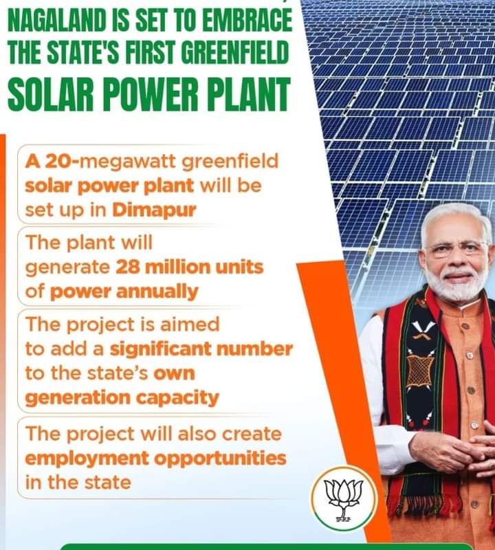 Hon'ble PM Modi is making dreams of the people into reality for a better North East. Every nook and corner development is sparing out. More developments for Nagaland soon.
#DevelopmentNagaland
<a href="/BJP4India/">BJP</a>
<a href="/BJP4Nagaland/">BJP Nagaland</a>
<a href="/MyGovNagaland/">MyGov Nagaland</a> 
<a href="/mygovindia/">MyGovIndia</a> 
#Solarpowerplants.
