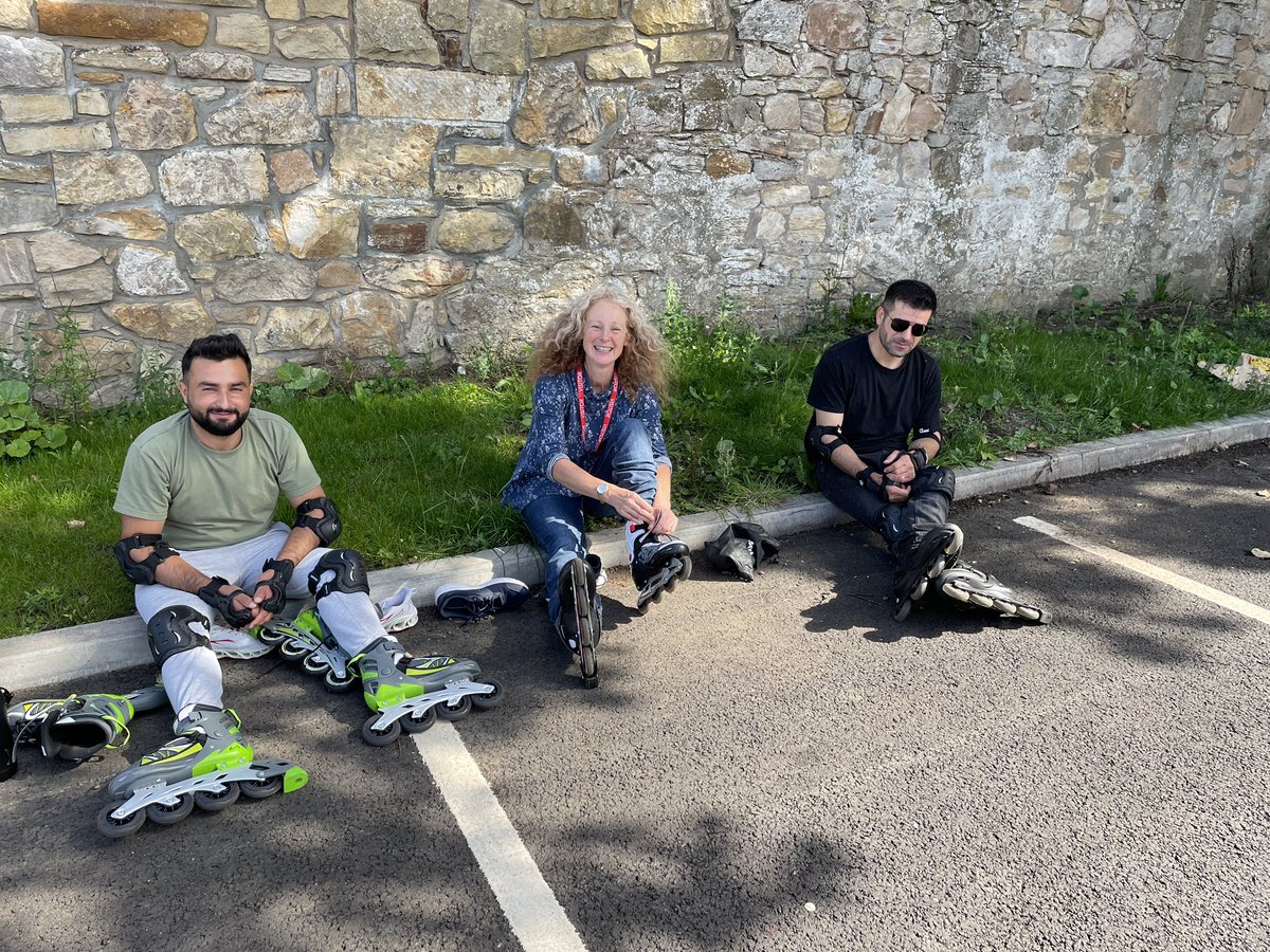 falkirkwheelers's tweet photo. Great to see the sun shining for some skating with @FOSS_Falkirk. Great progress and we've enough of the group interested in trying inline hockey next time 🌞🏒 https://t.co/Z7Gr6pLCA2