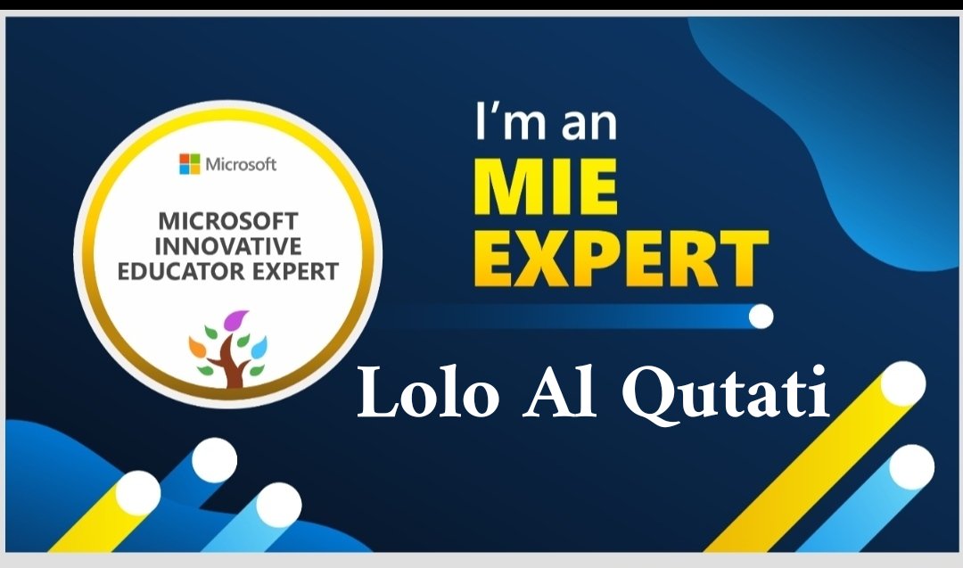 OmMosta18047309's tweet photo. 🤲 الحمد لله حمداً كثيراً طيباً مباركاً 🤲
تم منحى لقب معلم مبدع خبير من مايكروسوفت🥇🏆 واضافتي للقائمة العالمية المعتمدة
MIE Expert for 2022-202
#MicrosoftEdu
#MIEExp
#MIEExpert2023
#Microsoft
#Palestin🇵🇸 https://t.co/fqhjiLNNbv