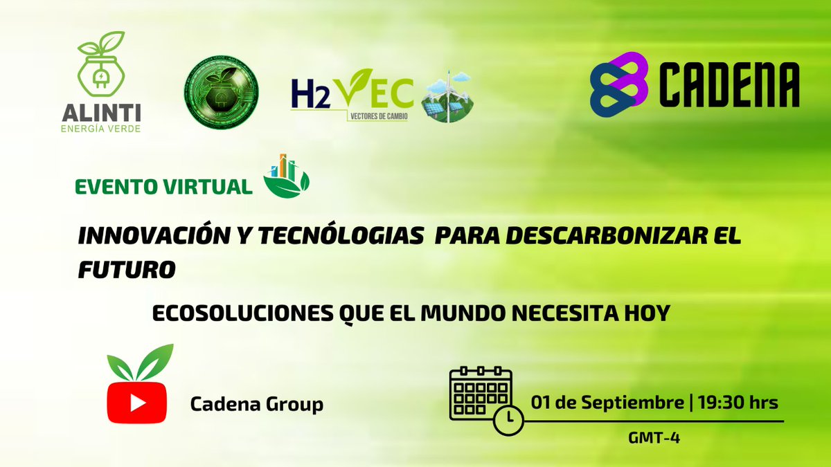 AlintiCoins's tweet photo. Our technology will decarbonize the future and innovate to deliver ⚡🌿green energy. More news today in our Talk with Cadena Group⛓️.

📣📣Today, AT ⏰6:30pm - Perú 🇵🇪

⬇️Link:
https://t.co/67fqXdfcuz

#crypto #blockchain https://t.co/MbpFBNVMDW