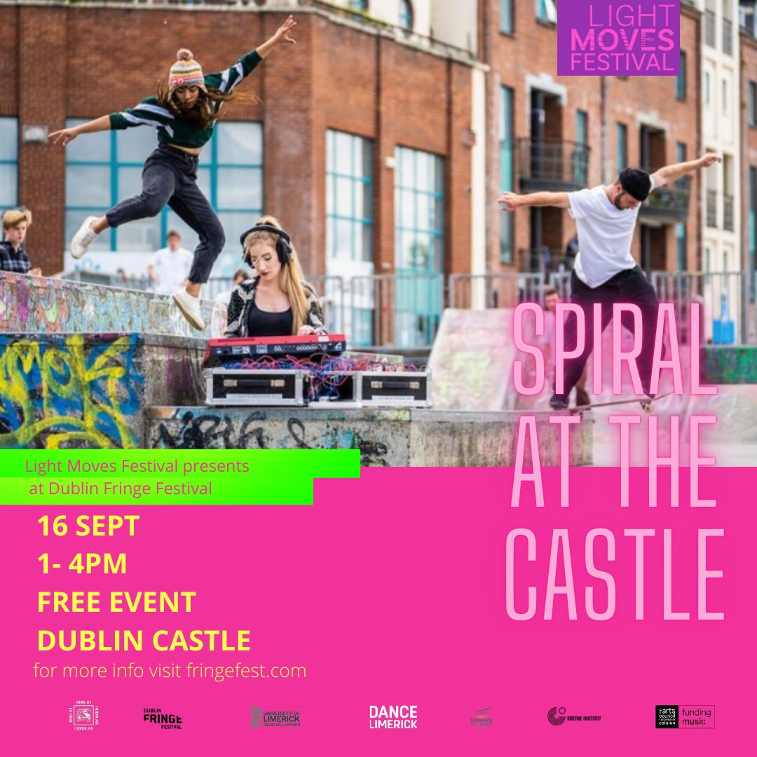 lightmovesfest's tweet photo. 📣Event reminder📣
Catch Spiral at the Castle on 16 September. This FREE event will take place in Dublin Castle as part of Dublin Fringe Festival (@dublinfringefest).
#Dublin #fringefestival #DublinCastle #DanceLimerick #Limerick #lightmoves #dublinfringefestival https://t.co/vkGMgYi67n