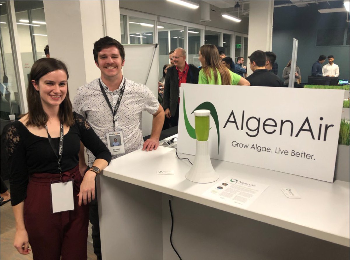 AlgenAir turned 4 years old this week!

In honor of that milestone, here is a throwback photo of the founders with one of the first working prototypes of the aerium! 
#algae #spirulina #startup #founders #AirQuality #growalgae #ScienceTwitter