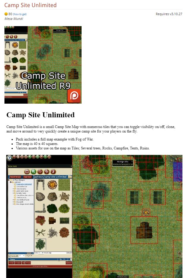d20pro's tweet photo. Camp Site Unlimited is now on the marketplace, enjoy. https://t.co/1ZtO5NZLCF #map #dnd #pathfinder #vtt #gaming https://t.co/IfHtPaYipL
