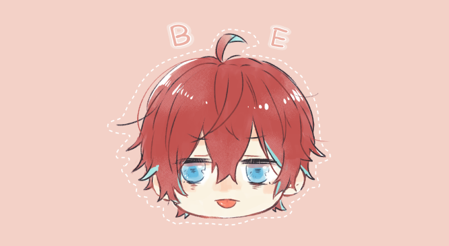1boy blue eyes male focus red hair solo tongue out tongue  illustration images
