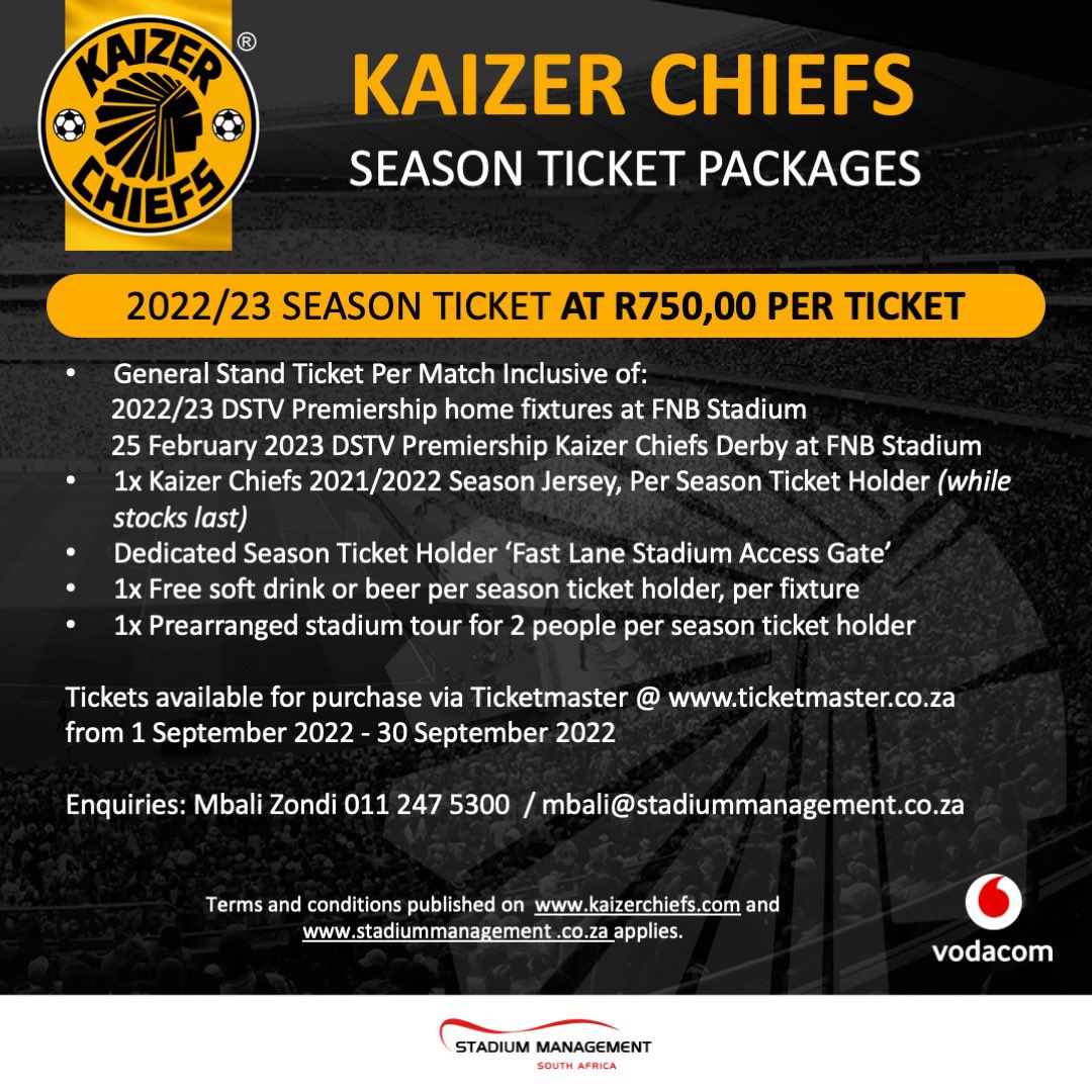 Kaizer Chiefs on Twitter "Season Tickets! Get yourself a season ticket