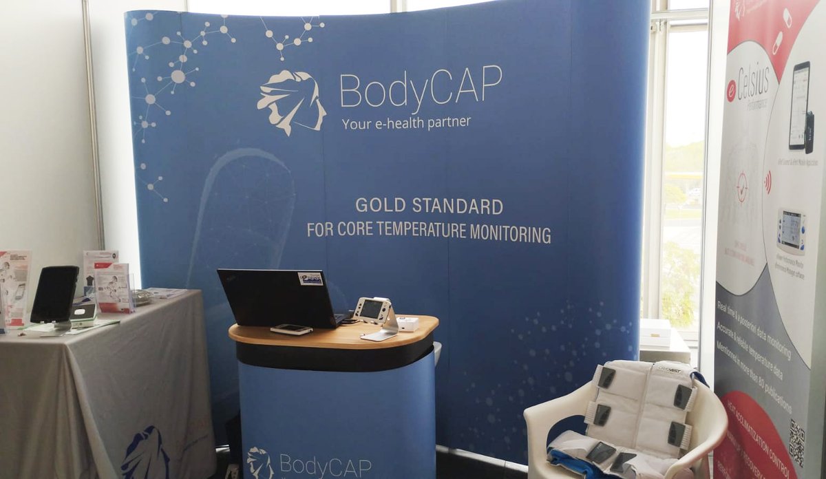 BodyCap's tweet photo. [LIVE FROM SEVILLA]

@BodyCap is currently at @E_C_S_S congress in Sevilla, Spain!
Please meet us at our booth N°37 🙋‍♂️💬, to know more about our core body temperature monitoring system: #ecelsiusperformance!💊📲

#ECSS2022 #corebodytemperature #connecteddevice #sportperformance https://t.co/fPwCDRvwBN