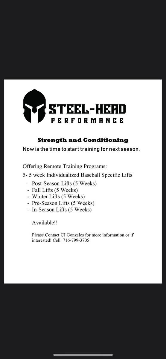 It’s that time of the year! Trying to gain an edge? The time is now to get stronger💪🏼…Baseball specific remote training programs available now!⚾️ Ages 14+ 
#OutWorkThem