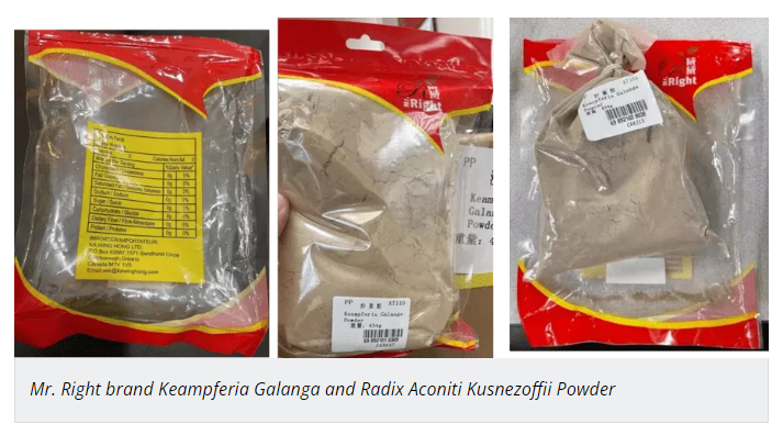 DavidJuurlink's tweet photo. TORONTO AND AREA:

Mr. Right brand Keampferia Galanga Powder is the suspected cause of last weekend's near-fatal aconite poisonings 

Anyone in possession of this product should discard it immediately

https://t.co/bH6RLzDo6y https://t.co/HKIWXdXbcb