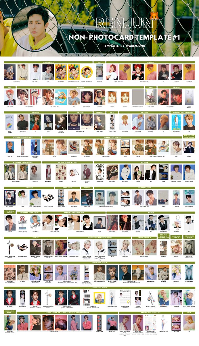 NCT Dream Renjun Official Merchandise Template Collection 엔시티