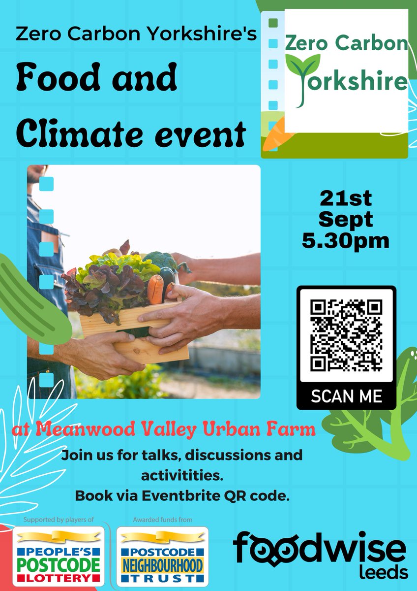 Leeds folk we are holding a food &amp; Climate event on 21st Sept with @foodwiseleeds book via eventbrite eventbrite.co.uk/e/food-and-cli…
funded by <a href="/PostcodeLottery/">Postcode Lottery</a> 

Please RT <a href="/ClimateActLeeds/">Climate Action Leeds</a> <a href="/LeedsClimateCom/">Leeds Climate Commission</a> <a href="/LeedsClimate/">Leeds Climate Emergency</a> #ClimateAction