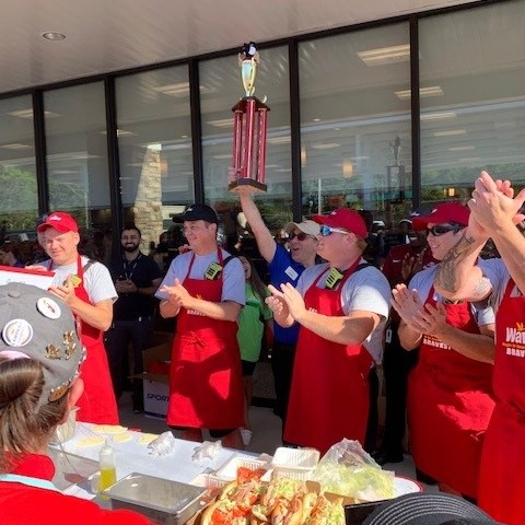 CityofFairfaxFD's tweet photo. Hooray, #FS433 won the "Hoagies for Heroes" contest at the brand new #wawa by building the most hoagies in 3 minutes! And best of all, we got to take our picture with Wally! ❤️

@CityofFairfaxVA @fairfaxcityeda @FairfaxCityPD https://t.co/9NFOSxcDQN