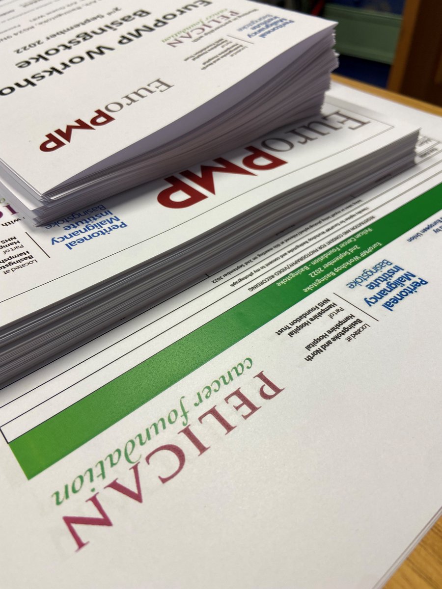 Everything is printed and ready for tomorrow. Looking forward to welcoming everyone attending the EuroPMP workshop. 
<a href="/BasingstokePmi/">PMI Basingstoke</a> <a href="/europmp/">EuroPMP COST Action</a> <a href="/Medtronic/">Medtronic</a> <a href="/OctapharmaGroup/">Octapharma</a> @BiotestAG <a href="/Gamida_FR/">Gamida France</a> <a href="/alarjosan/">Alvaro Arjona</a> <a href="/emel_canbay/">Emel Canbay</a> <a href="/TomCecilMD/">Tom Cecil</a> <a href="/kjerstfl/">Kjersti Flatmark</a> <a href="/FaheezM/">Faheez Mohamed</a> <a href="/Brendan92855812/">Brendan Moran</a> <a href="/AnnetteTorgunr1/">Annette Torgunrud</a>