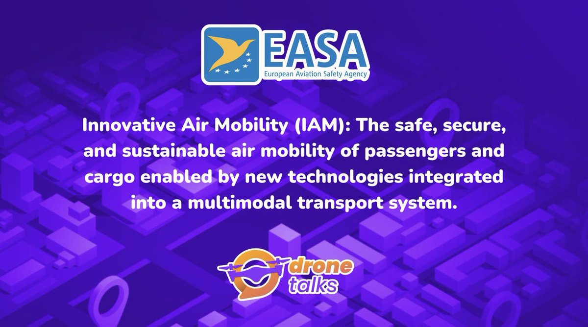 drone_talks's tweet photo. Did you know that @EASA - European Union Aviation Safety Agency introduced a new acronym for drone regulations?
๐๐ป
IAM (Innovative Air Mobility)
#dronetalks #drones #droneregulation #droneeducation #droneindustry https://t.co/FSxNPbcQru