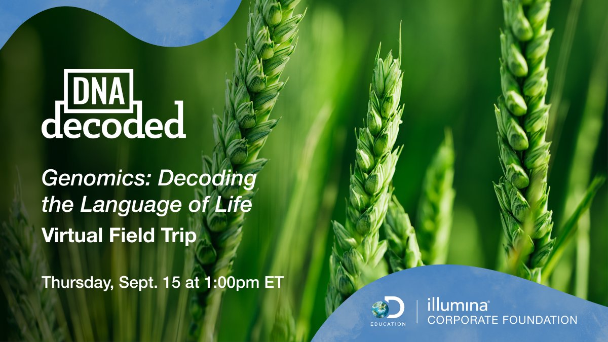 DiscoveryEd's tweet photo. 🧬 Get ready for the Genomics: Decoding the Language of Life Virtual Field Trip with @illumina! Find classroom tools and student activities designed for before and after watching the Virtual Field Trip: https://t.co/YCT2Gl8SSc

Tune in to the premiere 9/15 at 1PM ET! https://t.co/2W8ohz59hR