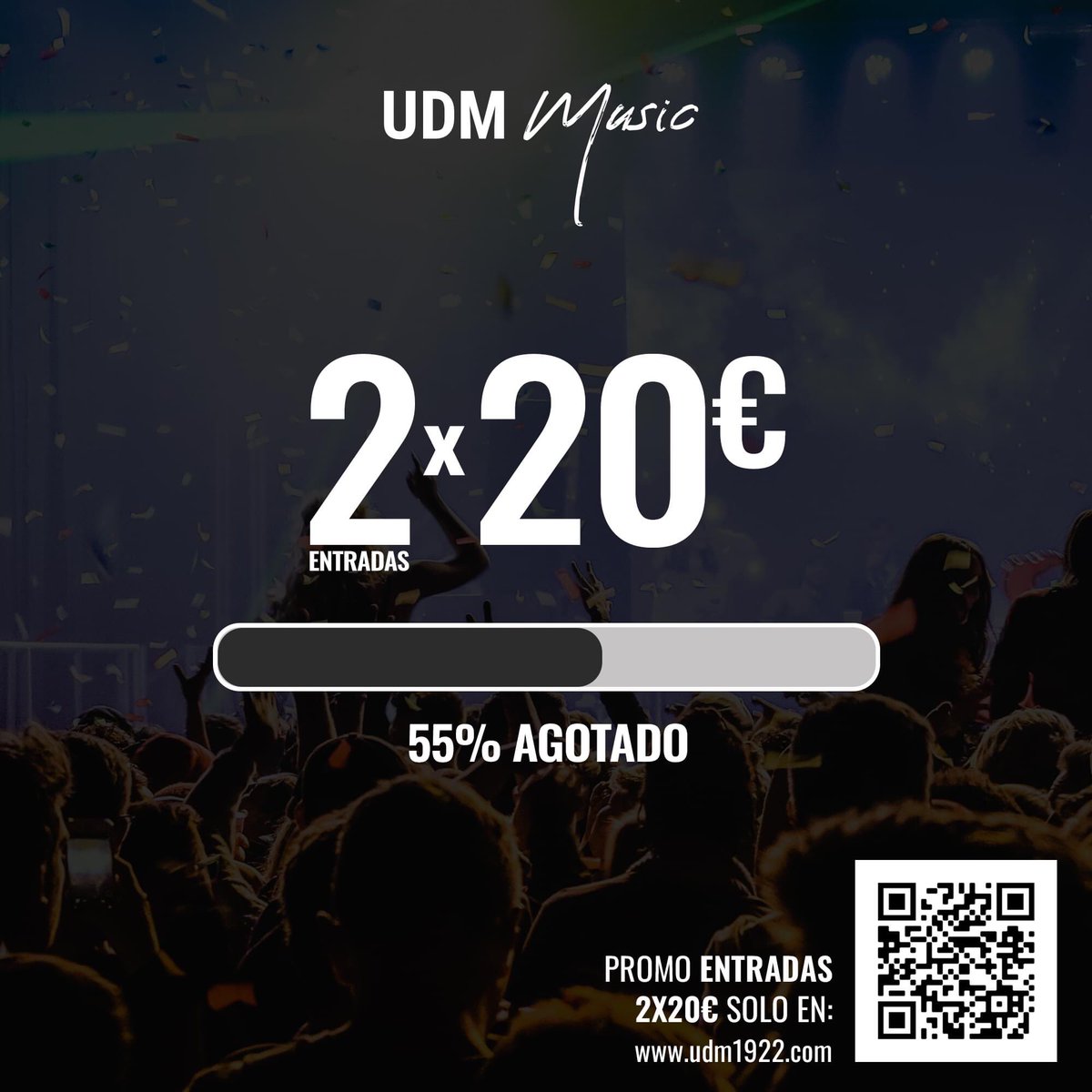 udmmusicfest's tweet photo. 🎵 [#𝗨𝗗𝗠𝗠𝘂𝘀𝗶𝗰] 🎵
📊 ¡𝟓𝟓% 𝐝𝐞 𝐞𝐧𝐭𝐫𝐚𝐝𝐚𝐬 𝐞𝐧 𝟐𝐱𝟐𝟎€ 𝐚𝐠𝐨𝐭𝐚𝐝𝐨!

¡Hazte con ellas! ⬇️
🔗 https://t.co/Oqmt2ykzwK…

ℹ️ También ya a la venta en los puntos de venta físicos.

#VolverASubir | #Desde1922 https://t.co/xMb87z2g4E