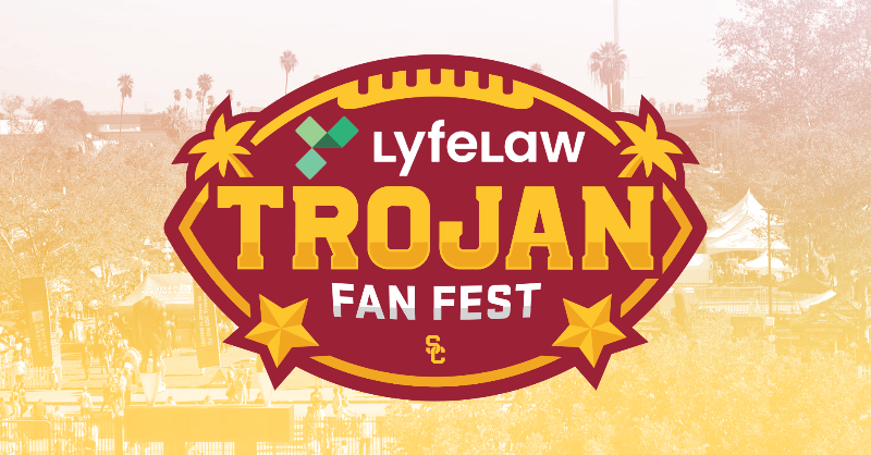 USC_Athletics's tweet photo. #TrojanFamily, check out the FREE Trojan Fan Fest this Saturday presented by @Lyfe_law! ⤵️