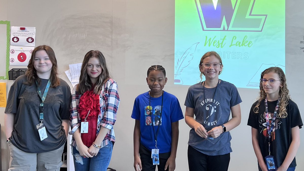 WLMS_writers's tweet photo. The first EVER West Lake Writers meeting took place today. We have #AMAZING things planned! #FutureAuthors @HumbleISD_WLMS @RelaWlms https://t.co/iUPwQb3JT1