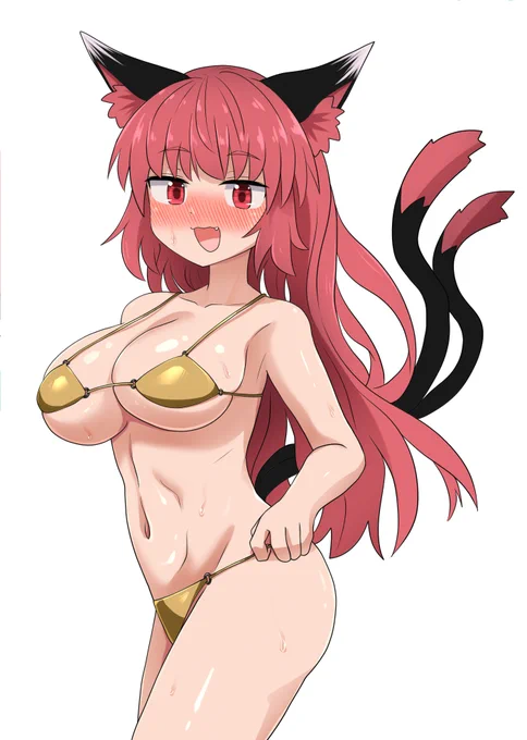 残暑のお燐ちゃん落書き 