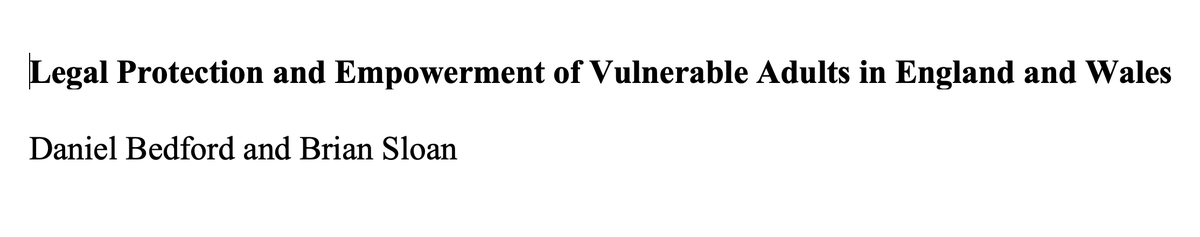 Very pleased and relieved that <a href="/danbedford5/">Daniel Bedford</a> and I have submitted our draft England and Wales report for the FL-EUR project on 'Empowerment and Protection of Vulnerable Adults'. I literally could not have done it without him!
fl-eur.eu/working_field_…