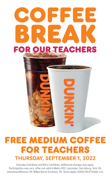 Our district-wide partner Dunkin’ is brewing up the perfect way to say “thank you” to our teachers who go above and beyond for our students. All South Florida restaurants are treating teachers to a Free Medium Hot or Iced Coffee on Thursday, September 1, 2022. #MDCPSPartners