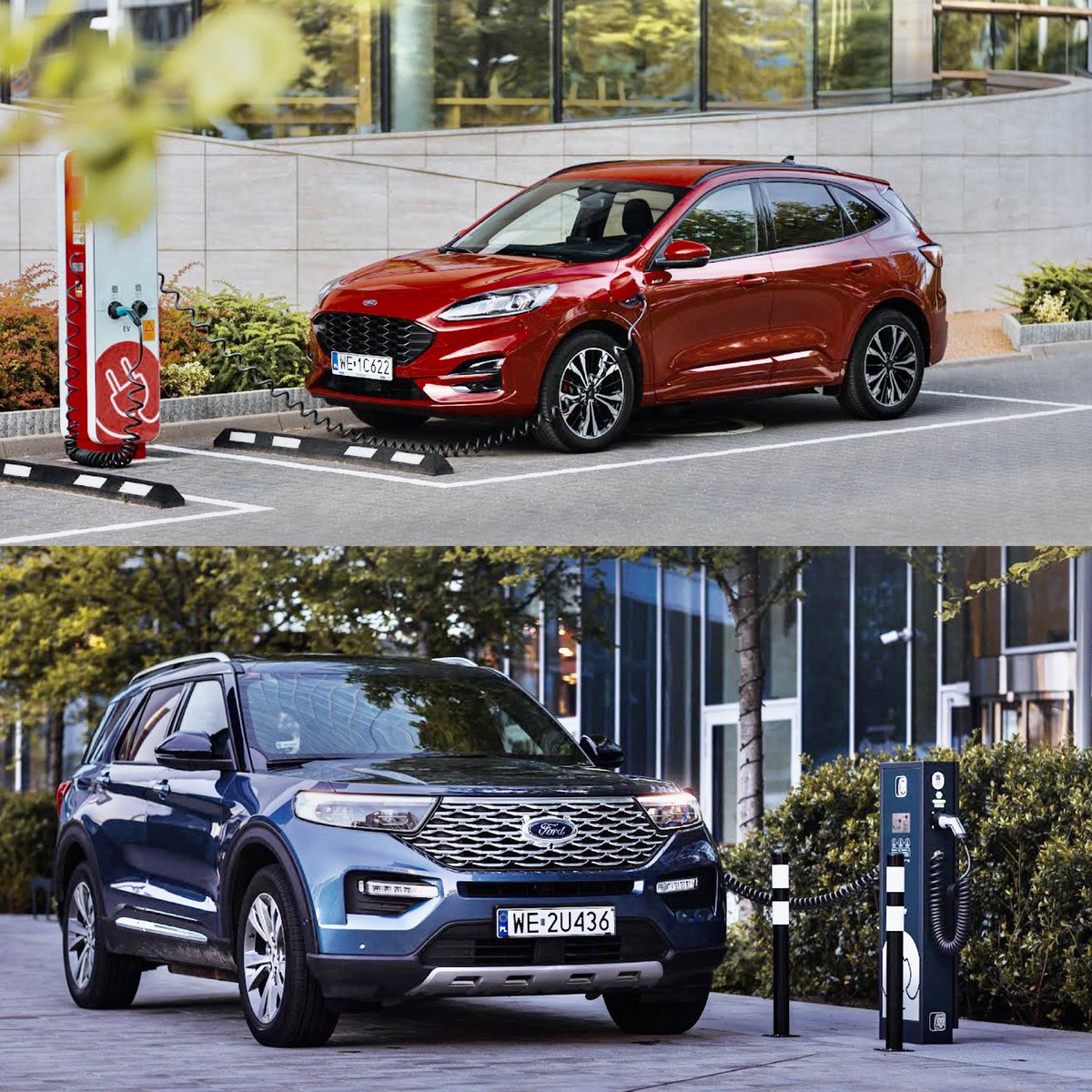 FordPolska's tweet photo. 👉 #FordPolska
▫️To nasze hybrydy typu plug-in #FordKuga i #FordExplorer podładowane na resztę dnia i nadal jeździmy tylko w trybie elektrycznym⚡️
#GoSUV #GoElectric https://t.co/BGU4Z1vvpH