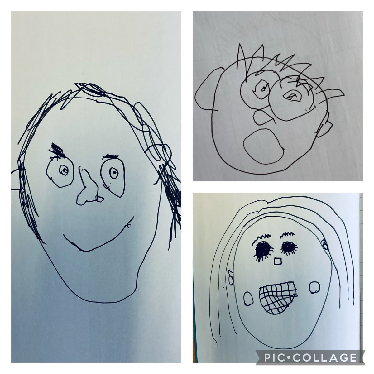 DeanburnPS_P2_1's tweet photo. We have been looking at our facial expressions in a mirror and adding detail to our fabulous black line line drawings. Look at the amazing details these pupils have included! Can you tell which are our happy faces and which are our surprised faces? #Foundationsofwriting https://t.co/06kD5TGUjo